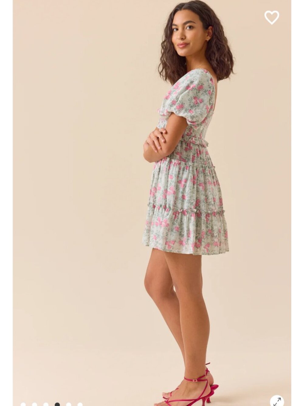 Lunya Puff Sleeve Altar'd State Dress Floral Dress NWT - Picture 4 of 6